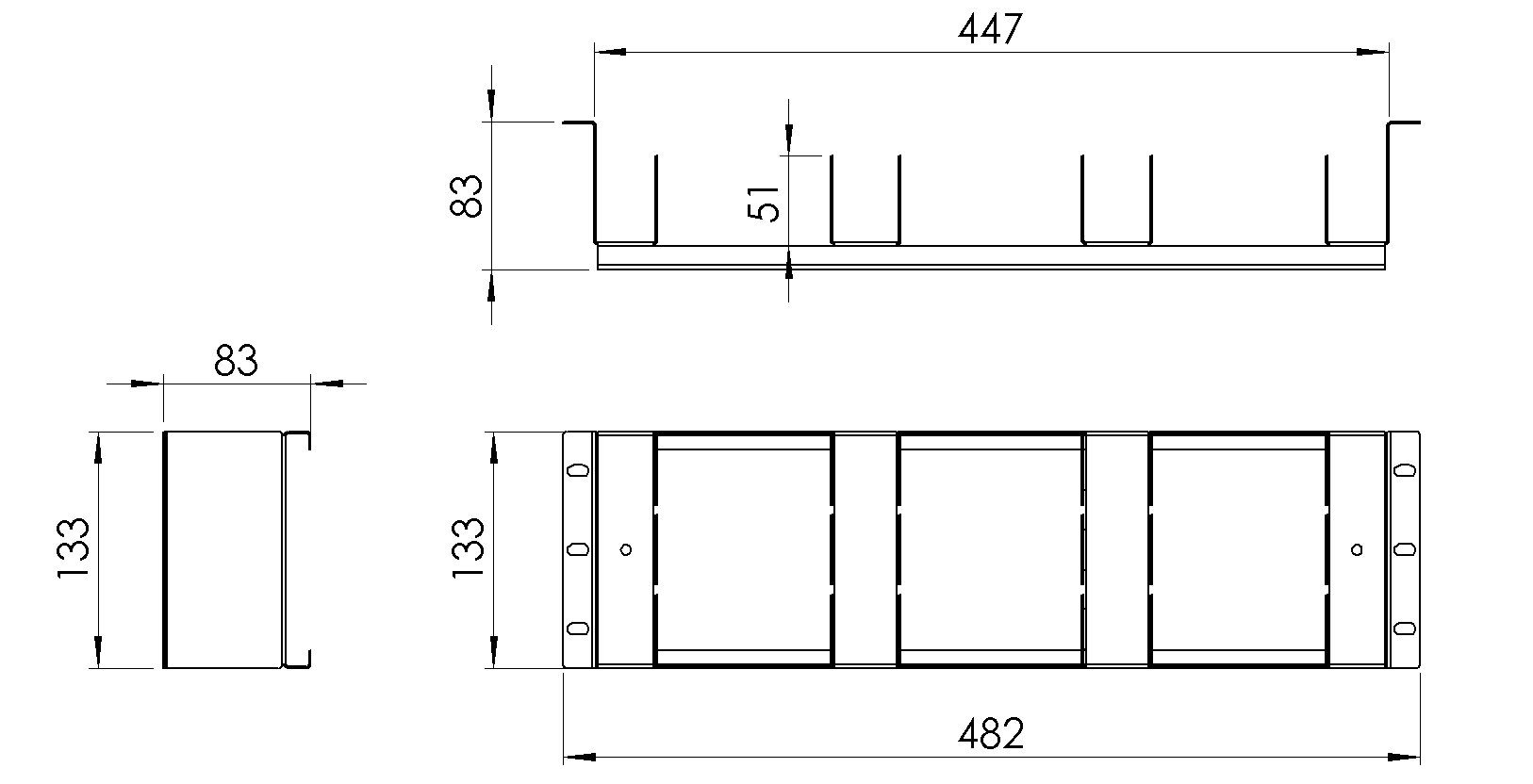 technical drawing - G-19-3U-150PAR